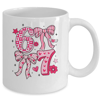 Funny Six Seven Valentine Coquette Bow Heart 6 7 Meme Girls Mug | teecentury