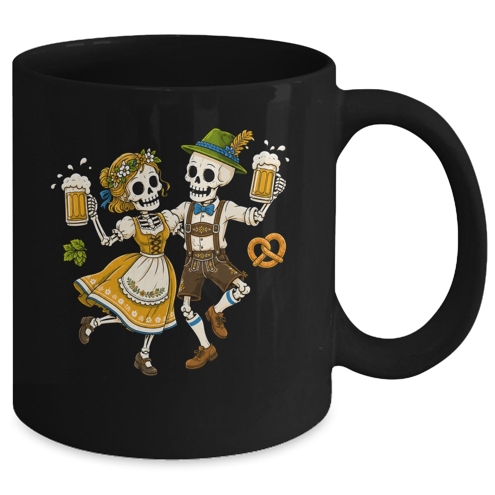Funny Skeleton Couple Oktoberfest Pretzel Costume Adults Mug | teecentury