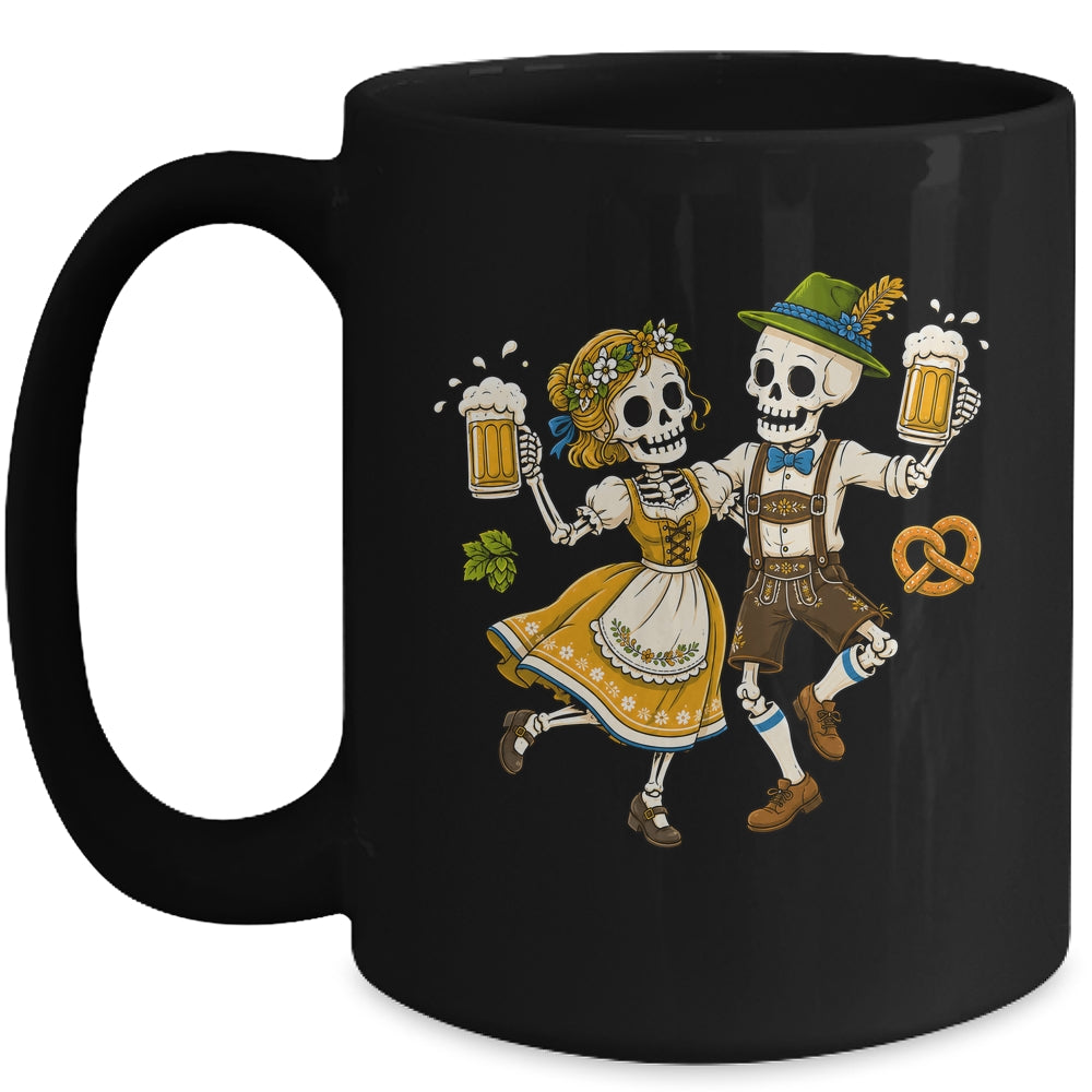 Funny Skeleton Couple Oktoberfest Pretzel Costume Adults Mug | teecentury