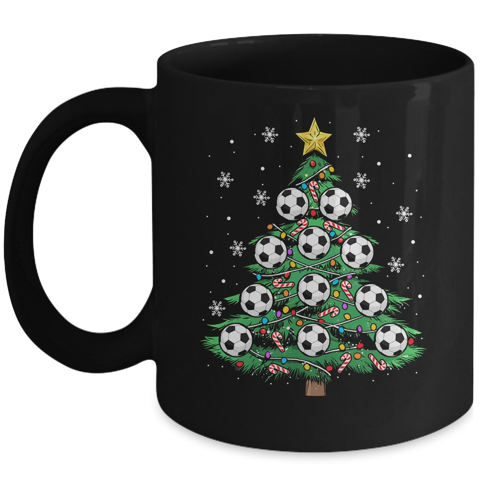Funny Soccer Player Boy Men Xmas Christmas Tree Lights Mug | teecentury