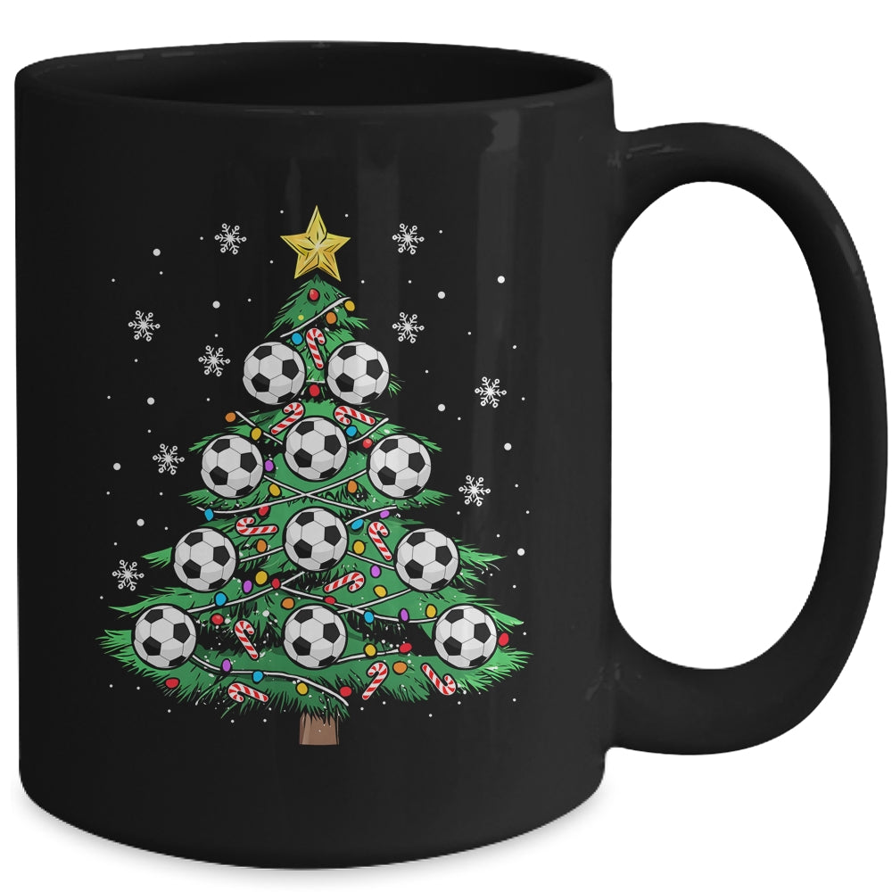 Funny Soccer Player Boy Men Xmas Christmas Tree Lights Mug | teecentury