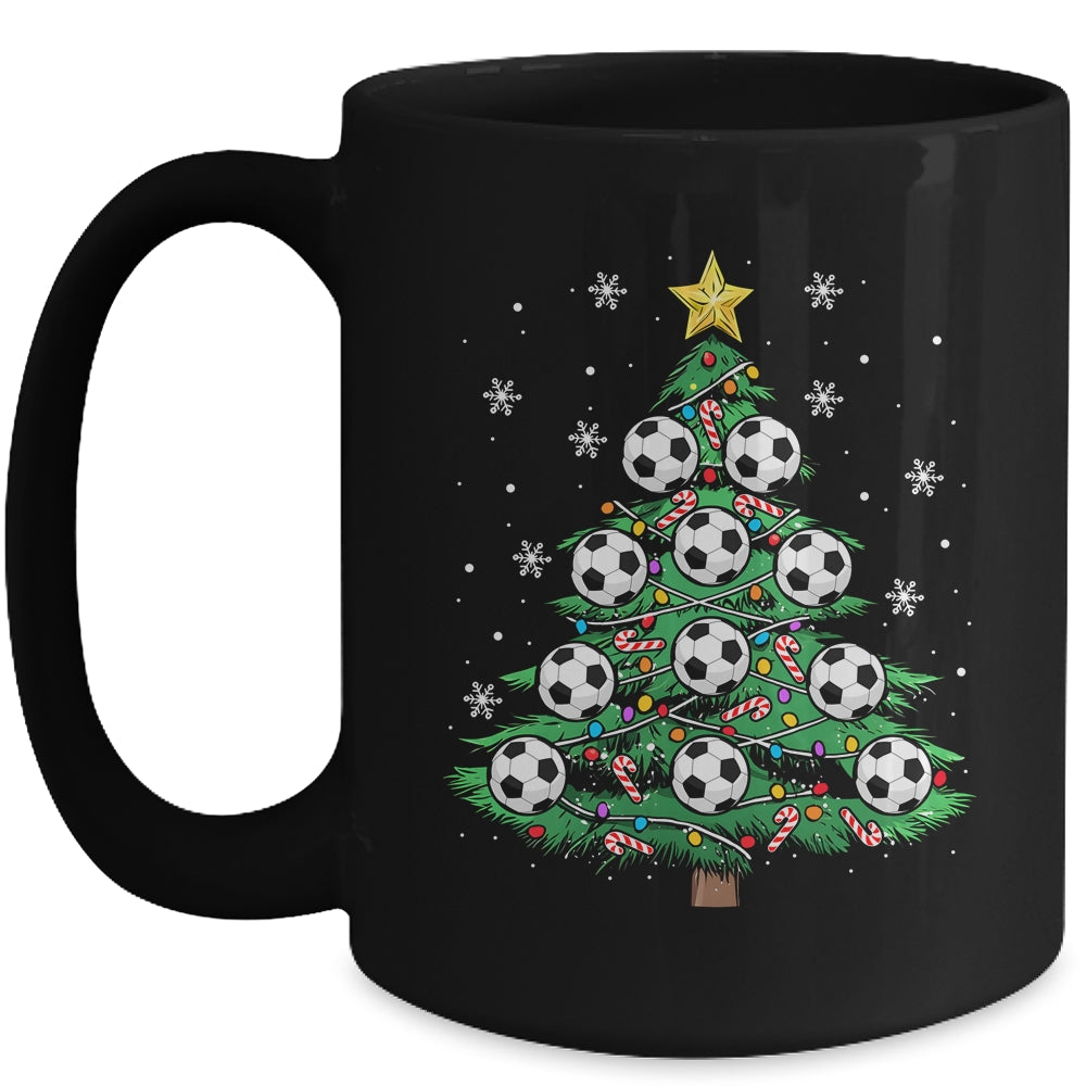 Funny Soccer Player Boy Men Xmas Christmas Tree Lights Mug | teecentury