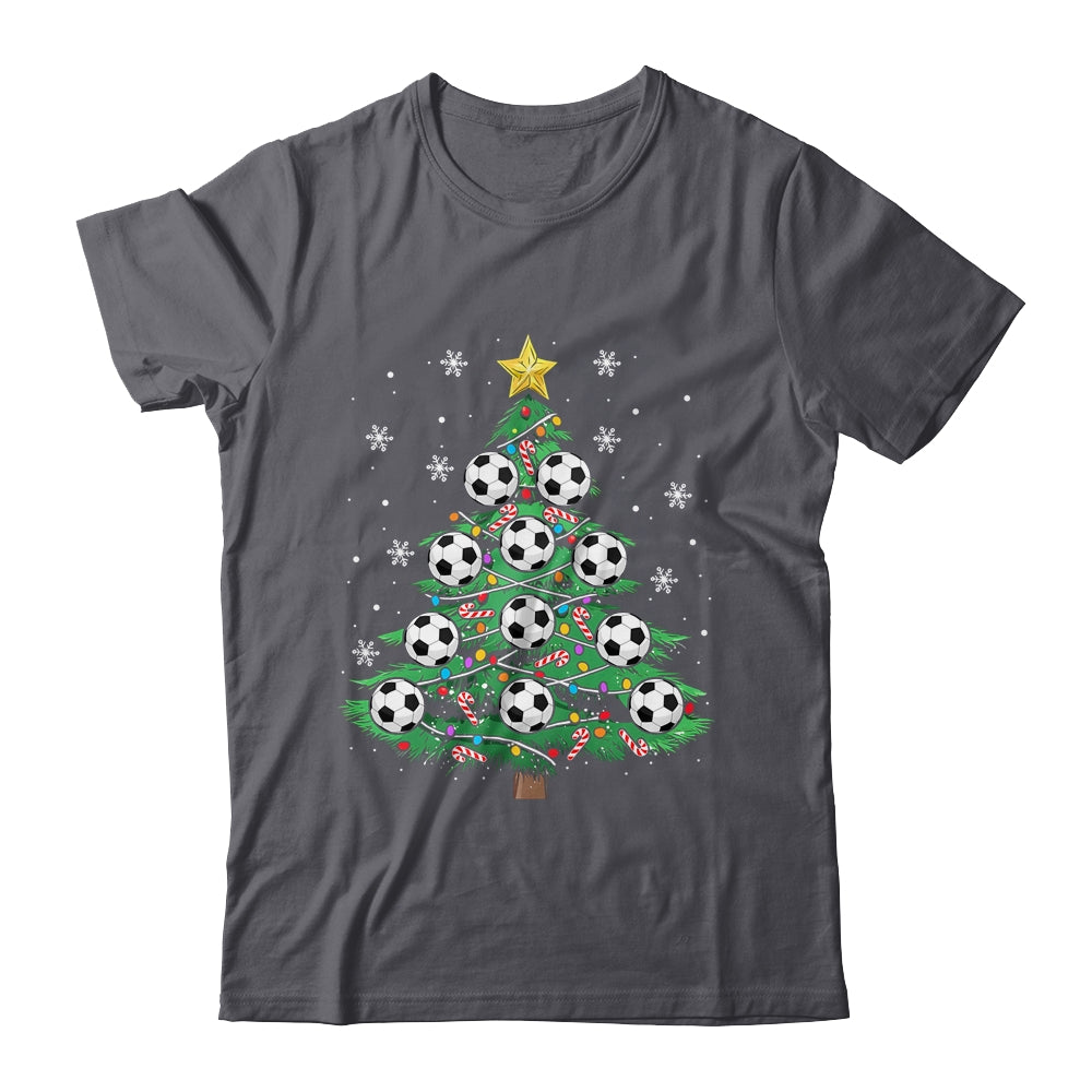 Funny Soccer Player Boy Men Xmas Christmas Tree Lights Shirt