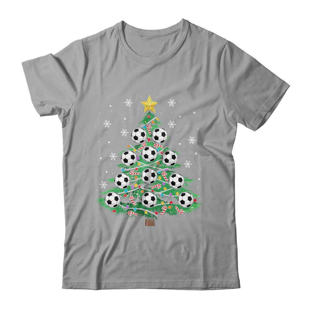 Funny Soccer Player Boy Men Xmas Christmas Tree Lights Shirt & Sweatshirt | teecentury