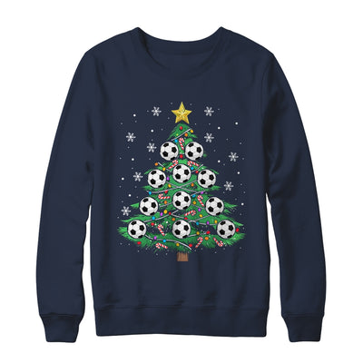 Funny Soccer Player Boy Men Xmas Christmas Tree Lights Shirt & Sweatshirt | teecentury