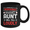 Funny Softball Aunt Warning Softball Aunt Will Yell Loudly Mug | teecentury