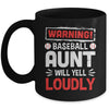 Funny Softball Aunt Warning Softball Aunt Will Yell Loudly Mug | teecentury