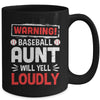 Funny Softball Aunt Warning Softball Aunt Will Yell Loudly Mug | teecentury