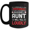 Funny Softball Aunt Warning Softball Aunt Will Yell Loudly Mug | teecentury