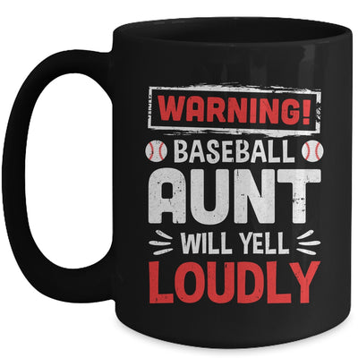 Funny Softball Aunt Warning Softball Aunt Will Yell Loudly Mug | teecentury