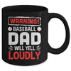 Funny Softball Dad Warning Softball Dad Will Yell Loudly Mug | teecentury