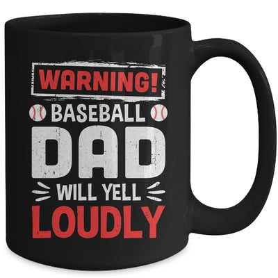 Funny Softball Dad Warning Softball Dad Will Yell Loudly Mug | teecentury