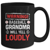 Funny Softball Grandma Warning Softball Will Yell Loudly Mug | teecentury