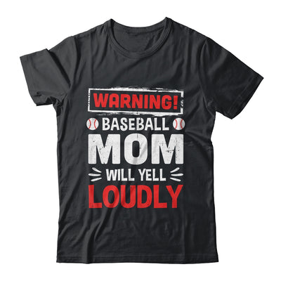 Funny Softball Mom Warning Softball Mom Will Yell Loudly Shirt & Tank Top | teecentury