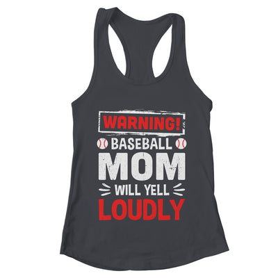 Funny Softball Mom Warning Softball Mom Will Yell Loudly Shirt & Tank Top | teecentury