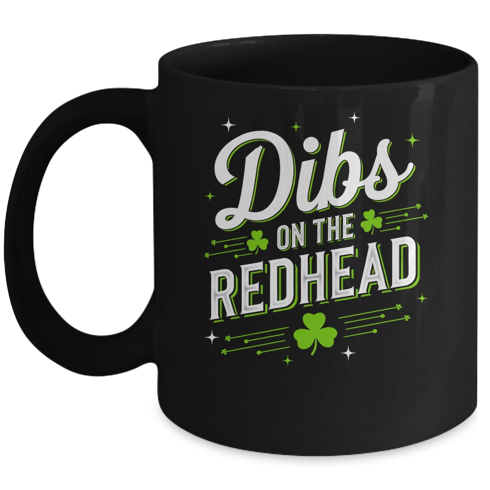 Funny St Patrick's Day Dibs On The Redhead Shamrock Vintage Mug | teecentury