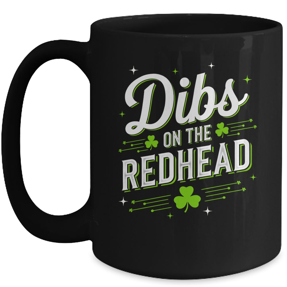 Funny St Patrick's Day Dibs On The Redhead Shamrock Vintage Mug | teecentury
