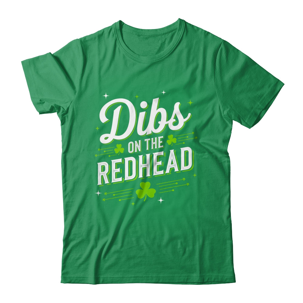 Funny St Patrick's Day Dibs On The Redhead Shamrock Vintage Shirt & Hoodie | teecentury