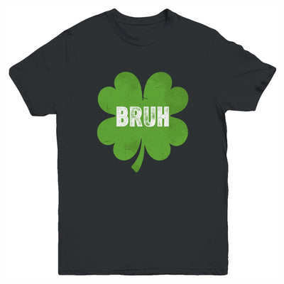 Funny St Patricks Day Bruh Meme Shamrock Teens Boys Kids Men Youth Shirt | teecentury