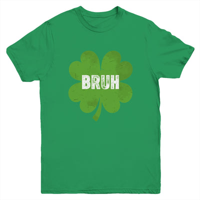 Funny St Patricks Day Bruh Meme Shamrock Teens Boys Kids Men Youth Shirt | teecentury
