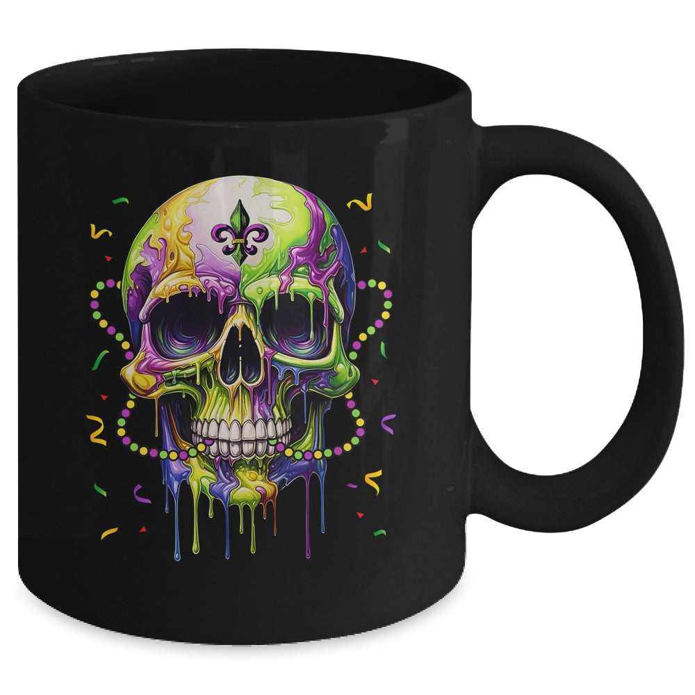 Funny Sugar Skull Mardi Gras Party Men Women Mug | teecentury