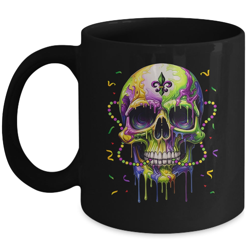 Funny Sugar Skull Mardi Gras Party Men Women Mug | teecentury