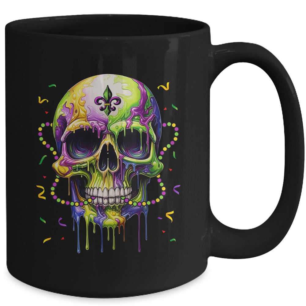 Funny Sugar Skull Mardi Gras Party Men Women Mug | teecentury