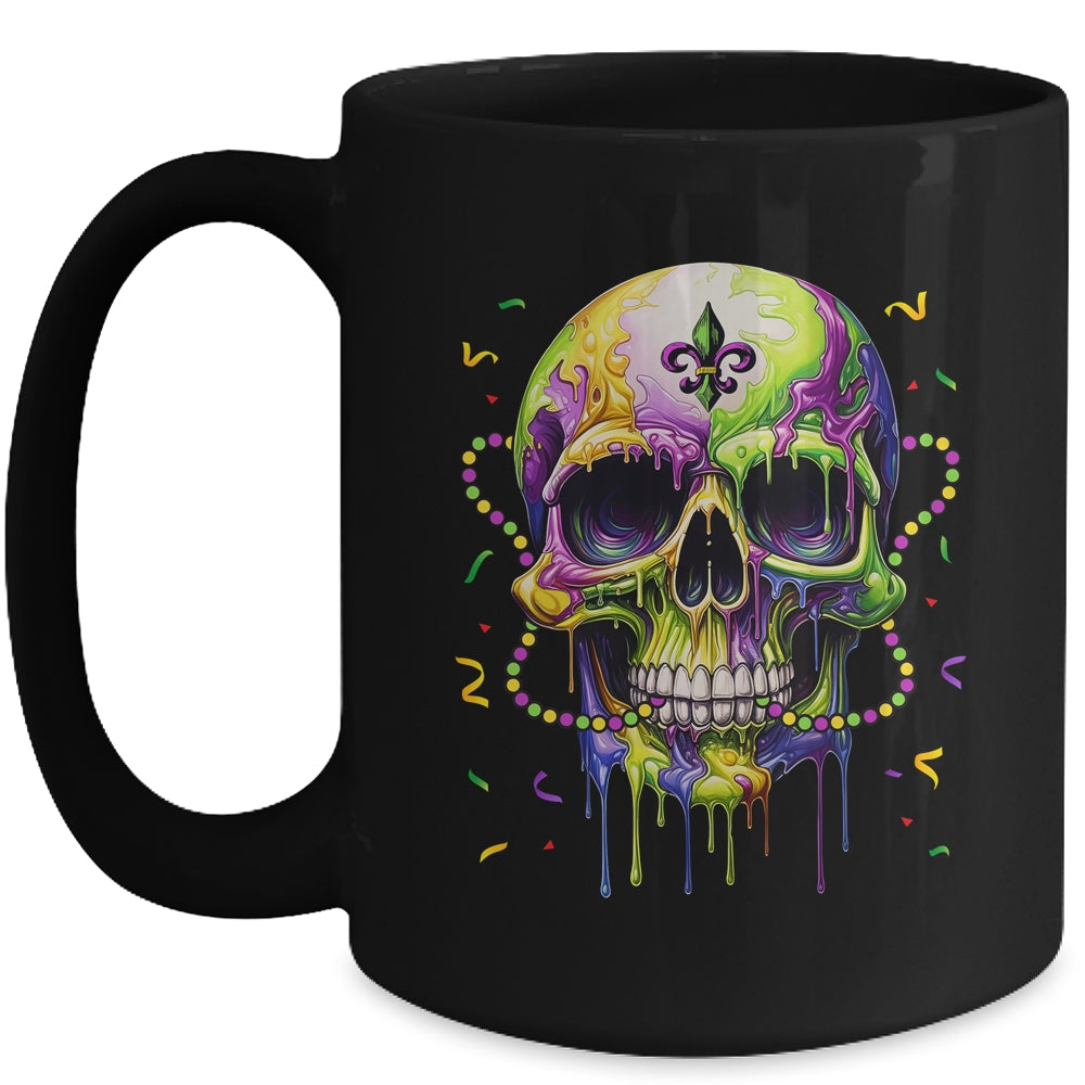 Funny Sugar Skull Mardi Gras Party Men Women Mug | teecentury