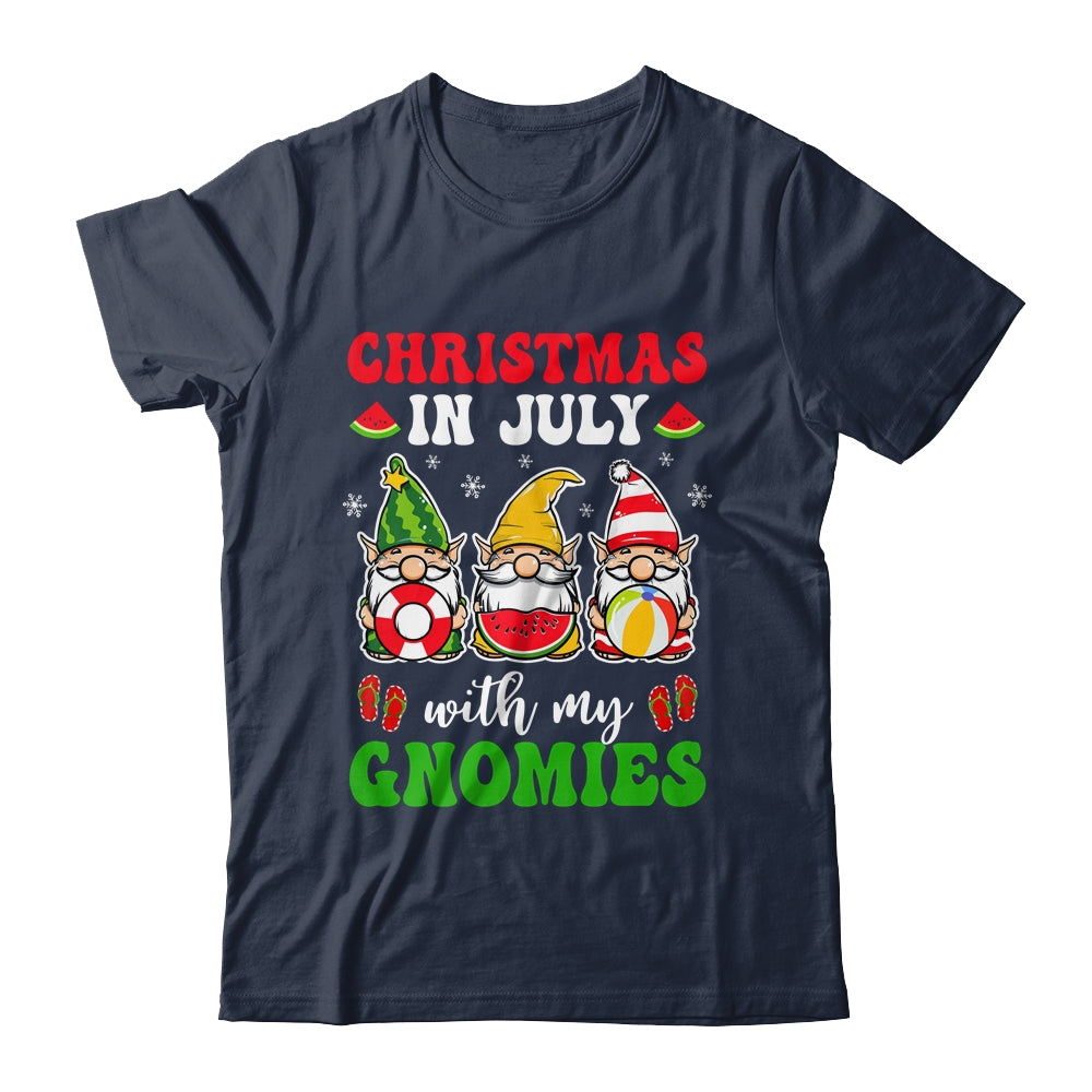 Funny Summer Vacation Gnomies Gnomes For Christmas In July Shirt & Tank Top | teecentury
