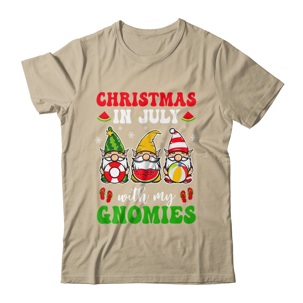Funny Summer Vacation Gnomies Gnomes For Christmas In July Shirt & Tank Top | teecentury
