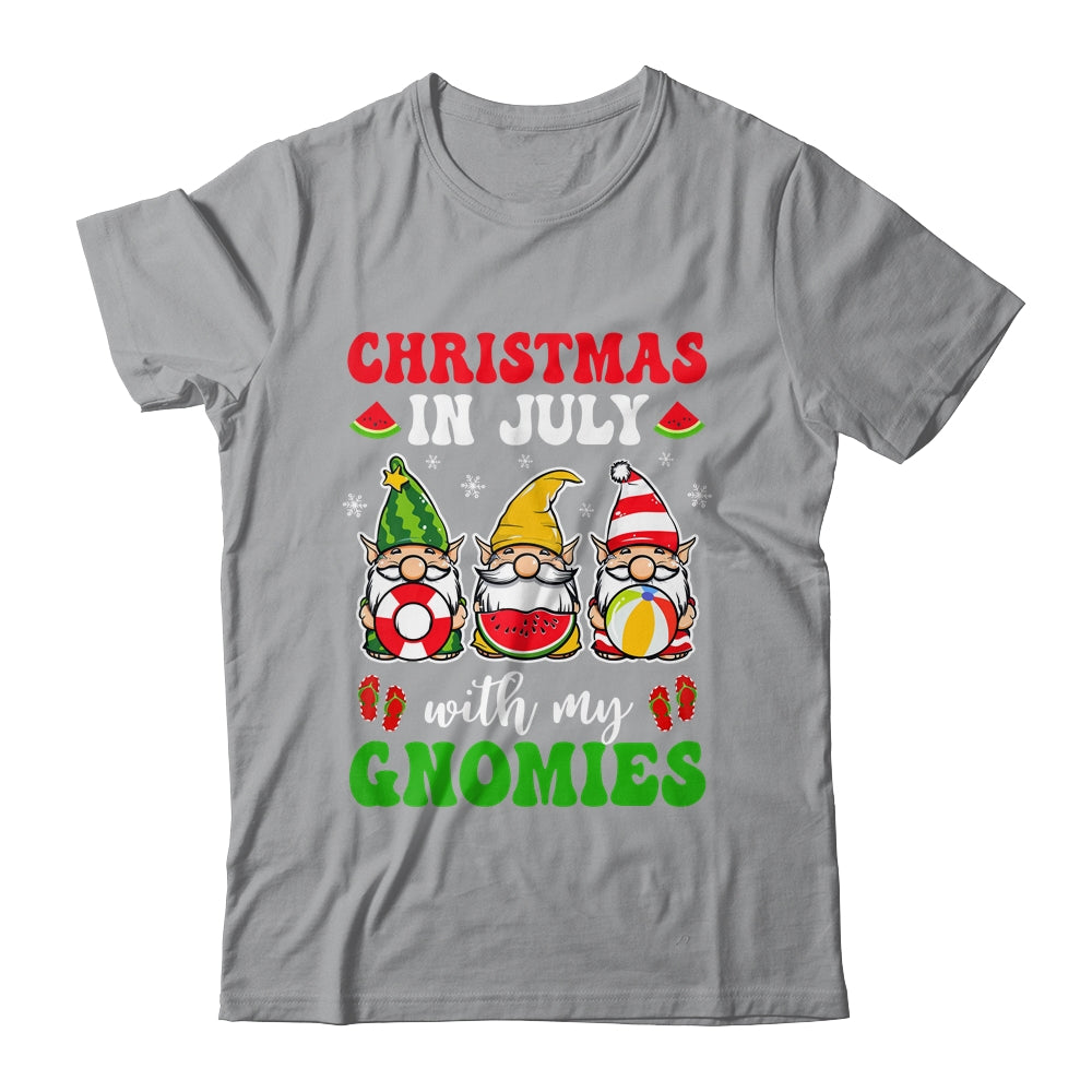 Funny Summer Vacation Gnomies Gnomes For Christmas In July Shirt & Tank Top | teecentury