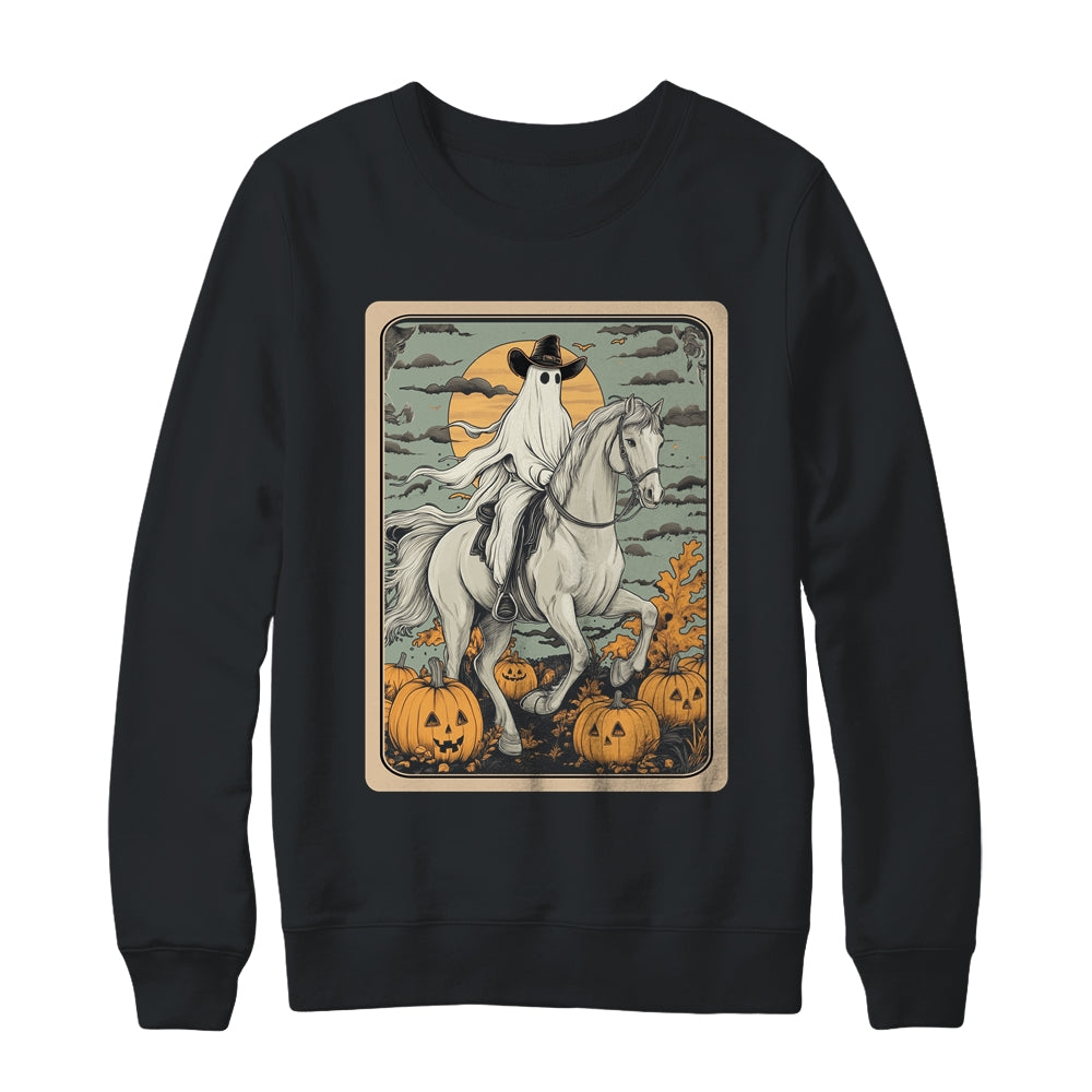 Funny Tarot Card Halloween Season Cowboy Ghost Riding Horse Shirt & Sweatshirt | teecentury