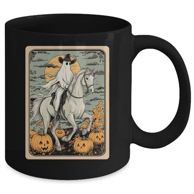 Funny Tarot Card Halloween Season Cowboy Ghost Riding Horse Mug | teecentury