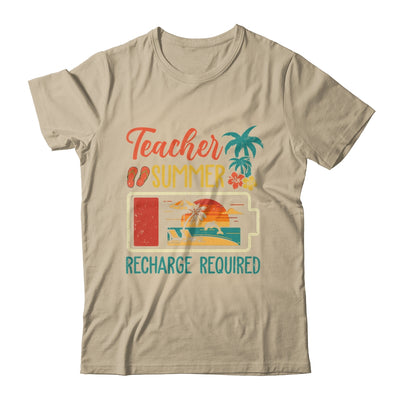 Funny Teacher Summer Recharge Required Last Day School Retro Shirt & Tank Top | teecentury