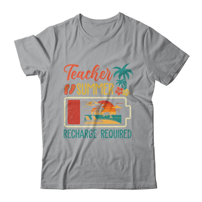 Funny Teacher Summer Recharge Required Last Day School Retro Shirt & Tank Top | teecentury