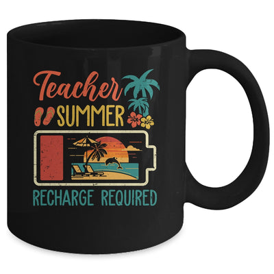 Funny Teacher Summer Recharge Required Last Day School Retro Mug | teecentury