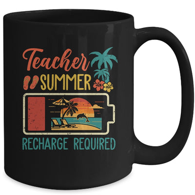 Funny Teacher Summer Recharge Required Last Day School Retro Mug | teecentury