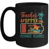 Funny Teacher Summer Recharge Required Last Day School Retro Mug | teecentury