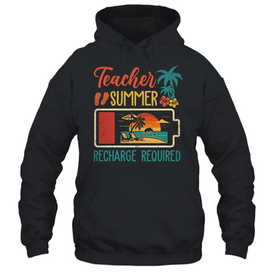 Funny Teacher Summer Recharge Required Last Day School Retro Shirt & Tank Top | teecentury