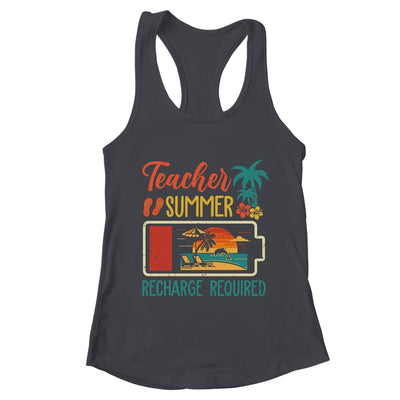 Funny Teacher Summer Recharge Required Last Day School Retro Shirt & Tank Top | teecentury