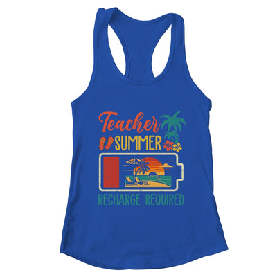 Funny Teacher Summer Recharge Required Last Day School Retro Shirt & Tank Top | teecentury