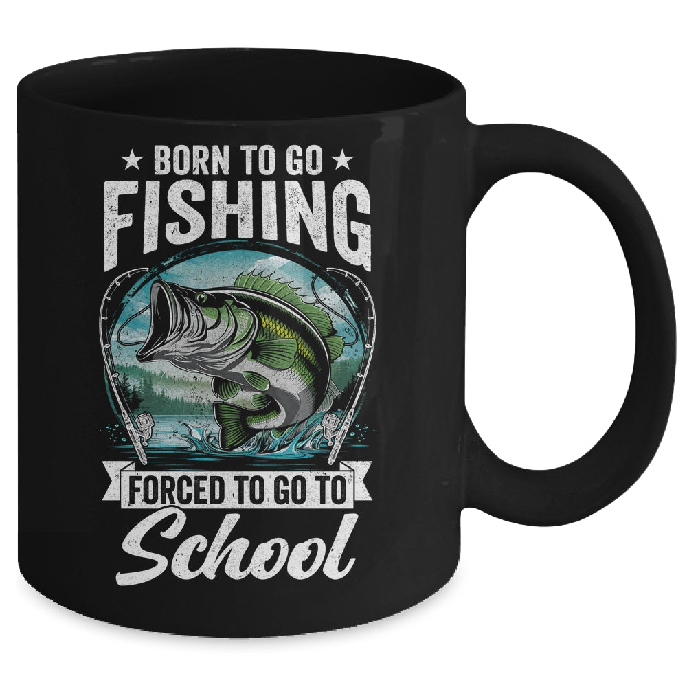 Funny Teen Boys Fishing Forced To Go To School Bass Fish Mug | teecentury