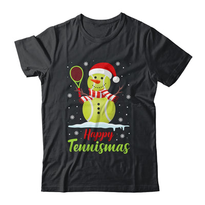 Funny Tennis Player Xmas Lights Christmas Tennis Snowman Shirt & Sweatshirt | teecentury