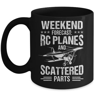 Funny Test Pilot Weekend Forecast RC Planes Scattered Parts Mug | teecentury