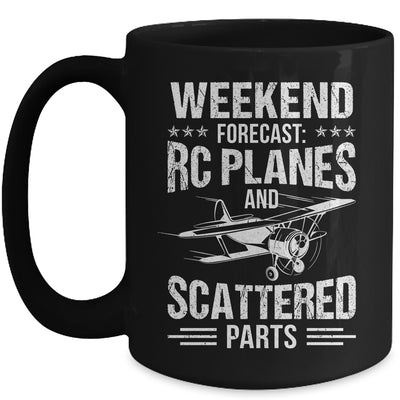 Funny Test Pilot Weekend Forecast RC Planes Scattered Parts Mug | teecentury