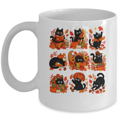 Funny Thanksgiving Black Cat Autumn Cat Lover Fall Men Women Mug | teecentury