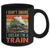 Funny Train For Men I Don't Snore I Dream I'm A Train Retro Mug | teecentury