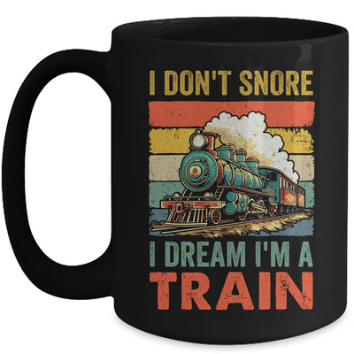 Funny Train For Men I Don't Snore I Dream I'm A Train Retro Mug | teecentury