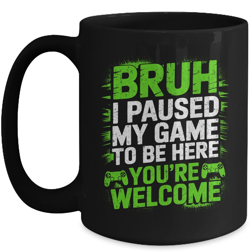 Funny Video Gamer Bruh I Paused My Game Teen Boys Gaming Mug | teecentury