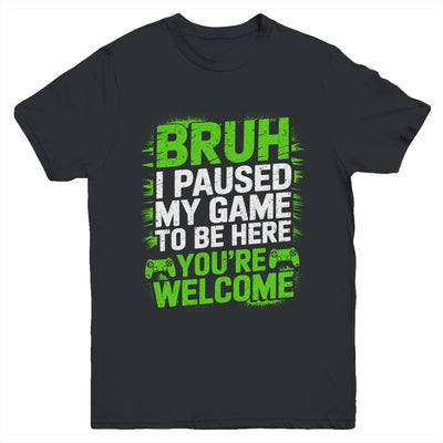 Funny Video Gamer Bruh I Paused My Game Teen Boys Gaming Youth Shirt | teecentury
